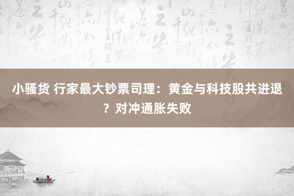 小骚货 行家最大钞票司理：黄金与科技股共进退？对冲通胀失败