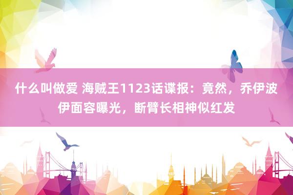 什么叫做爱 海贼王1123话谍报：竟然，乔伊波伊面容曝光，断臂长相神似红发