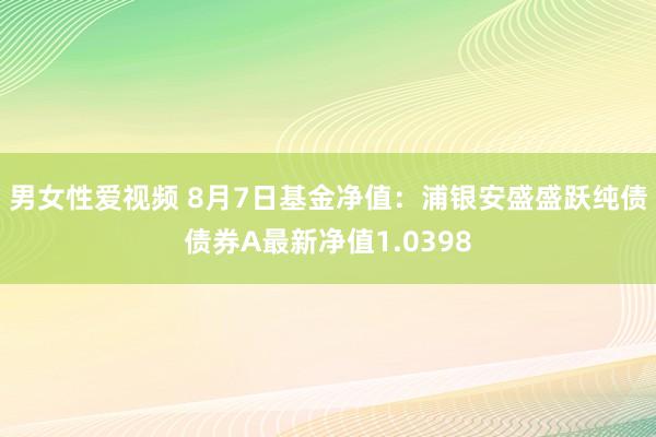 男女性爱视频 8月7日基金净值：浦银安盛盛跃纯债债券A最新净值1.0398