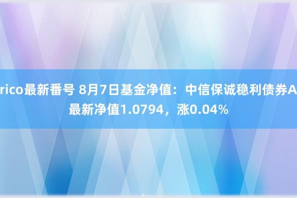 rico最新番号 8月7日基金净值：中信保诚稳利债券A最新净值1.0794，涨0.04%