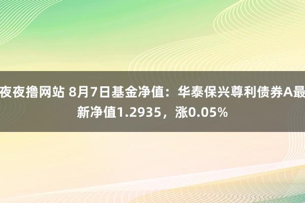 夜夜撸网站 8月7日基金净值：华泰保兴尊利债券A最新净值1.2935，涨0.05%