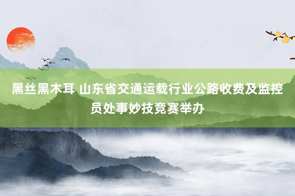 黑丝黑木耳 山东省交通运载行业公路收费及监控员处事妙技竞赛举办