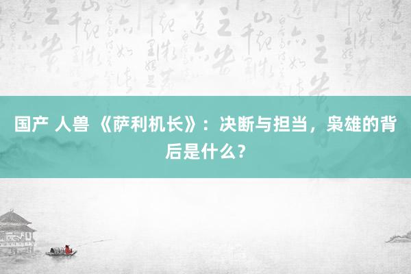 国产 人兽 《萨利机长》：决断与担当，枭雄的背后是什么？